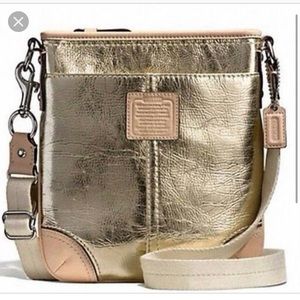 Coach Metallic Swingpack Crossbody Gold NWOT